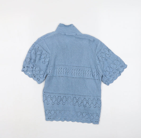 Womens UK Size M Pure&Natural Blue Cardigan Jumper