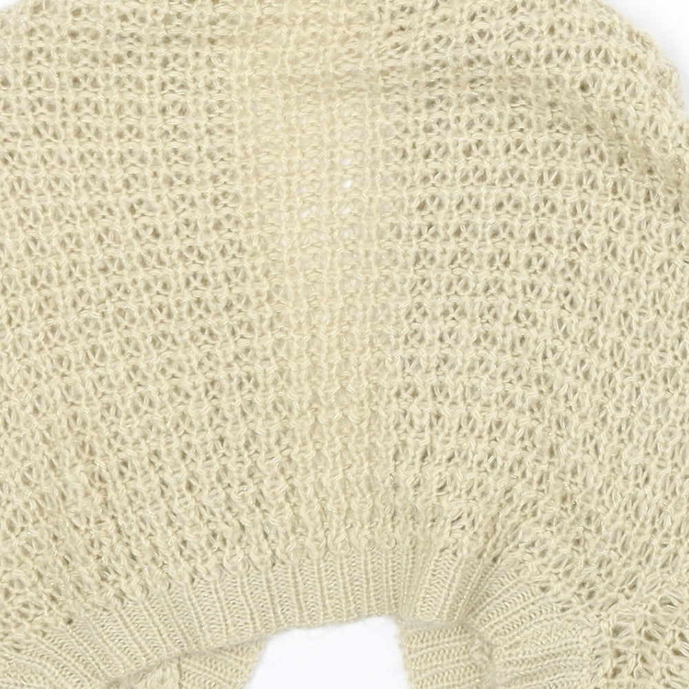 Gina Tricot Womens Beige V-Neck Acrylic Cardigan Jumper Size XS