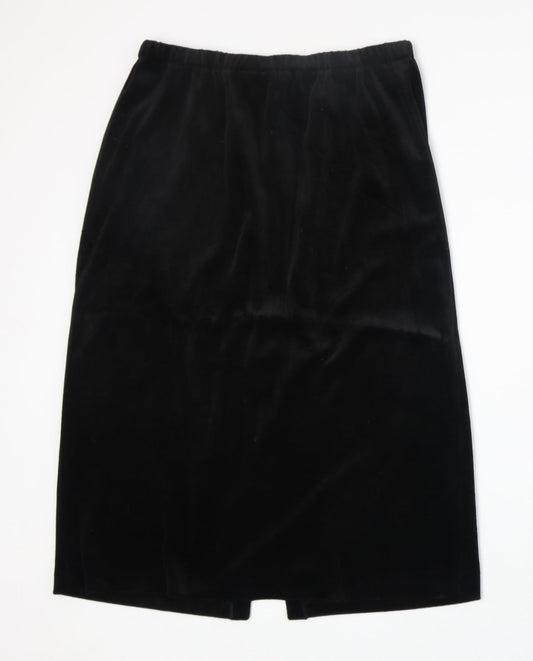 Frank Usher Womens Black Polyester A-Line Skirt Size 28 in