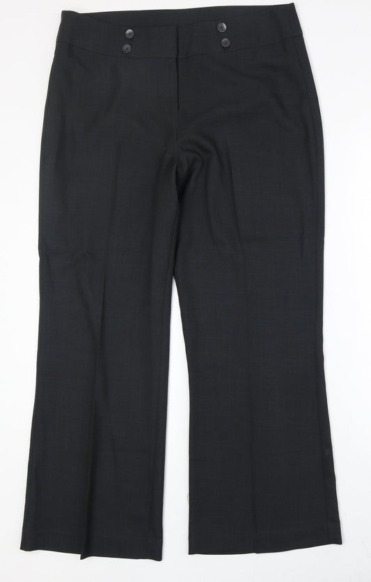 Womens UK Size 14 Autonomy Regular Fit Dress Pants Grey Trousers