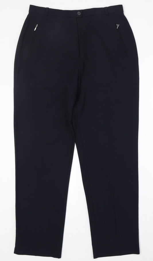Womens UK Size 14 Marks and Spencer Regular Fit Carrot Black Trousers