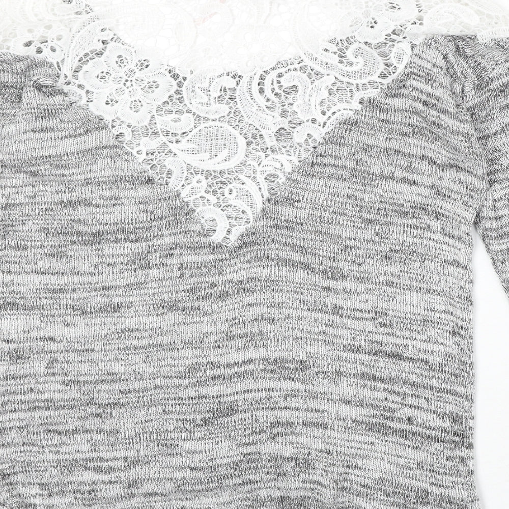 Womens UK Size S Poof Grey Pullover Jumper