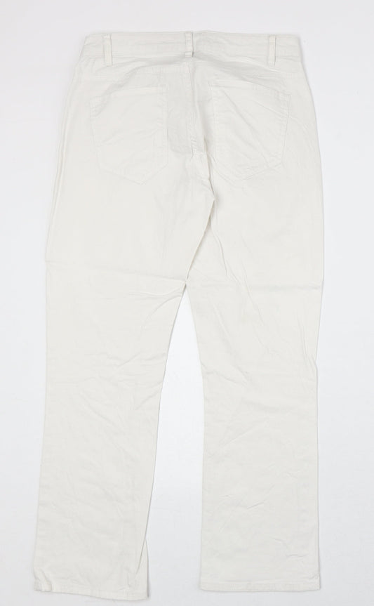 Womens UK Size 8 Lindex Regular Fit Straight White Jeans