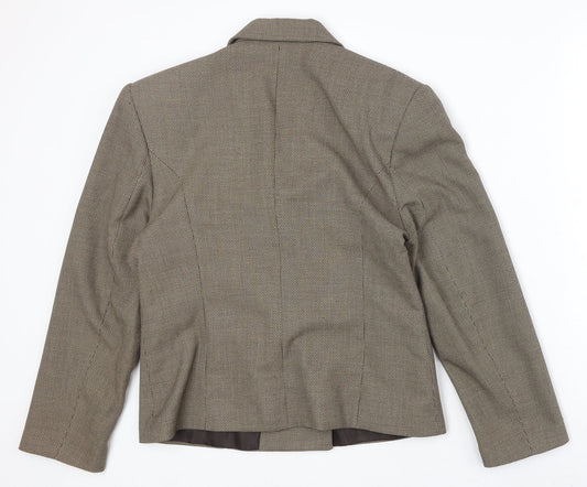 Marks and Spencer Womens Brown Polyester Jacket Blazer Size 14
