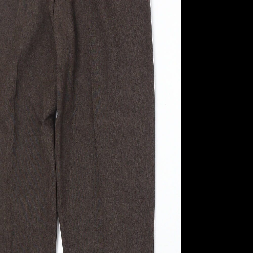 Bonmarché Womens Brown Polyester Trousers Size 12 Regular
