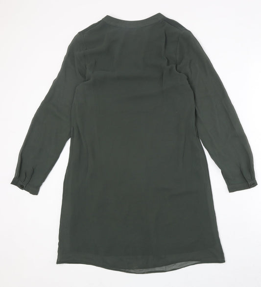 Atmosphere Womens Green Polyester A-Line Size 8 V-Neck Pullover