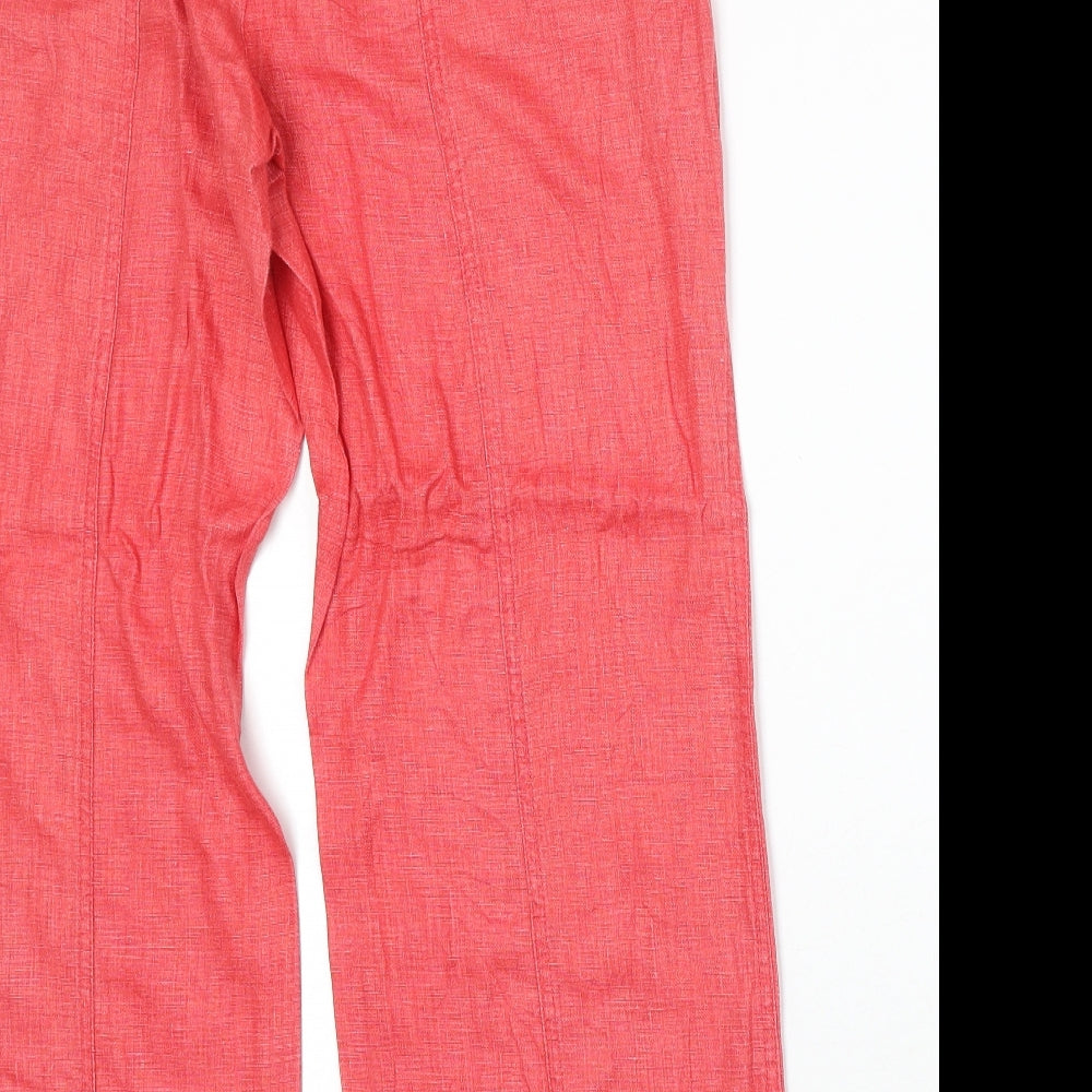 BRAX Womens Pink Polyester Trousers Size 34 in Regular Zip