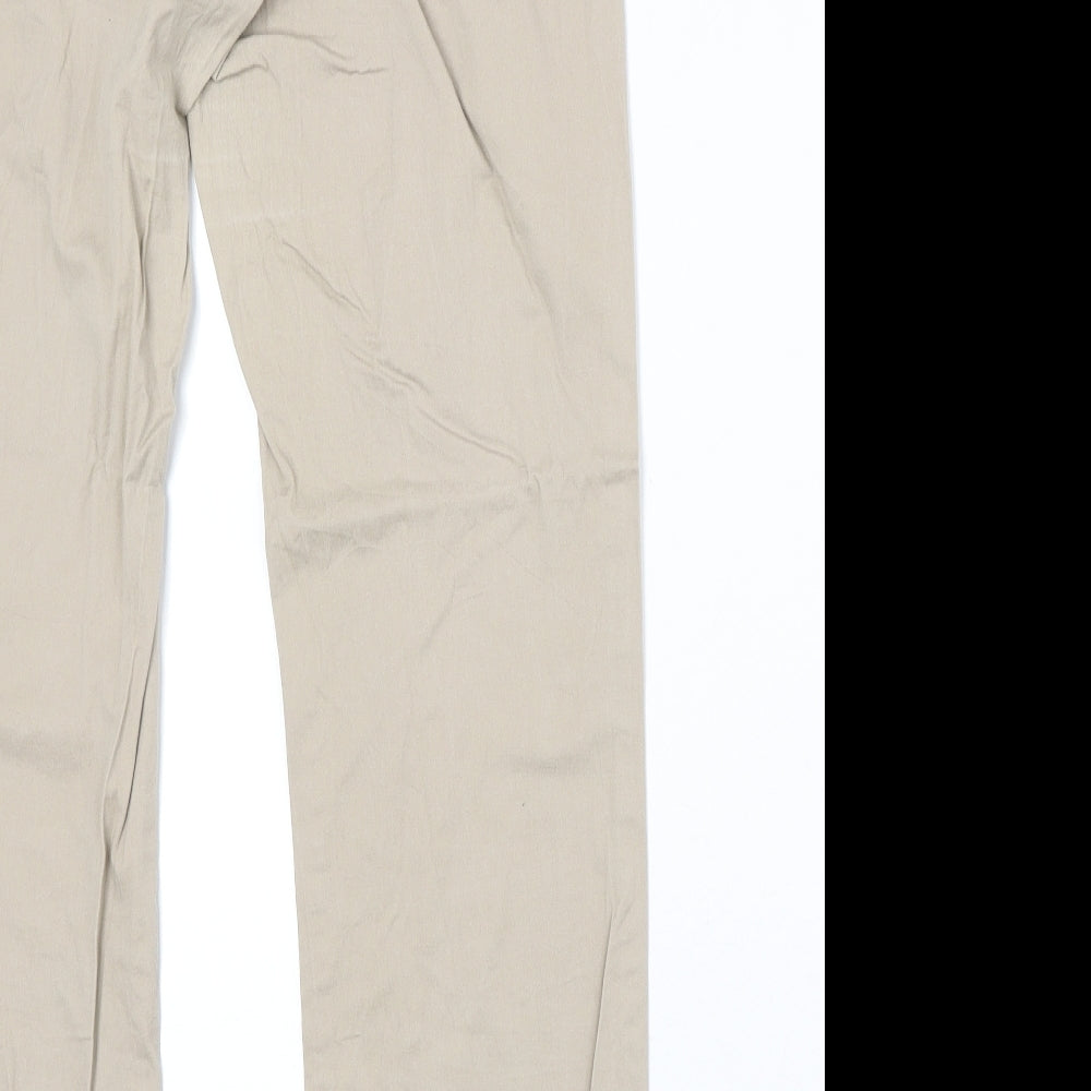 Womens UK Size 30 in Up Fashion Regular Fit Straight Beige Jeans