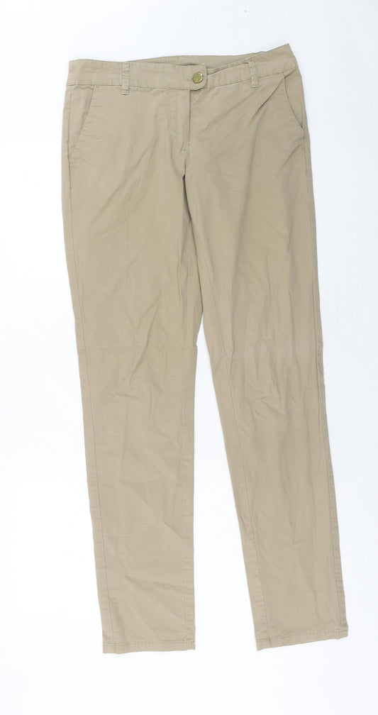 Womens UK Size 12 Yessica Regular Fit Beige Trousers