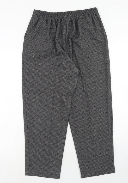 Classic Womens Grey Polyester Carrot Trousers Size 14 Regular