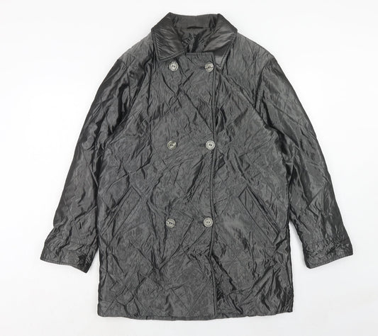 Womens UK Size 10 C&A Silver Pea Coat