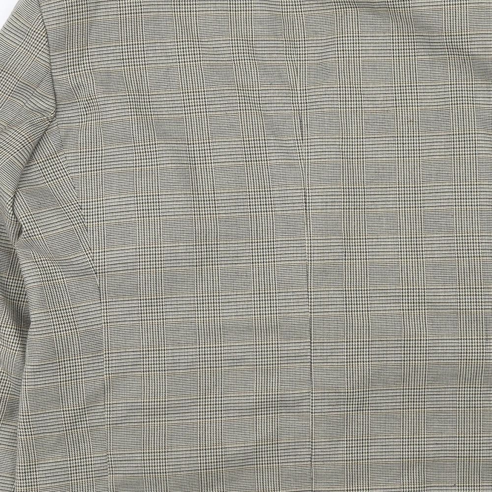 Enrico Mens Grey Plaid Polyester Jacket Blazer Size 44 Regular