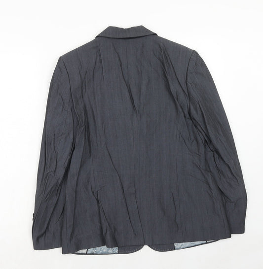 NEXT Womens Blue Viscose Jacket Suit Jacket Size 14 - Five-Button Jacket Sleeve