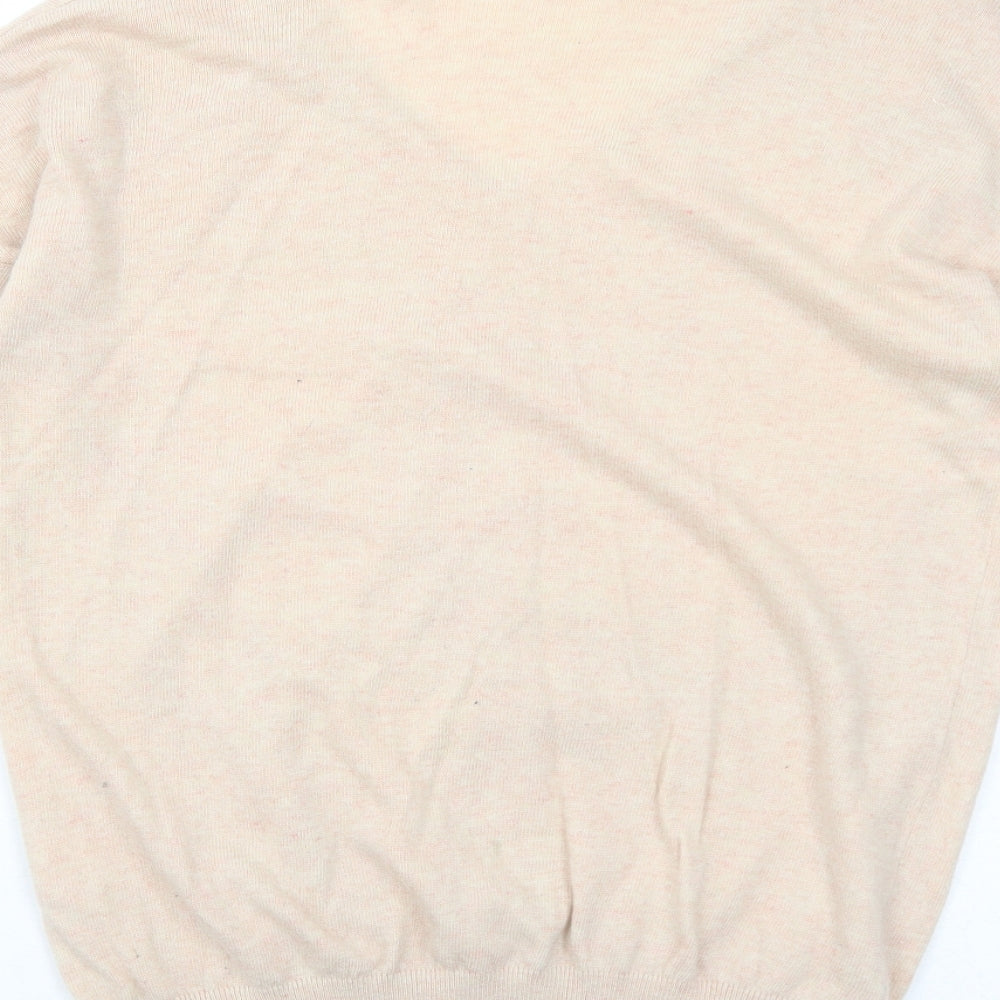 Damart Womens Pink V-Neck Nylon Pullover Jumper Size 10