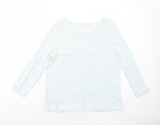 F&F Womens Blue Round Neck Geometric Acrylic Pullover Jumper Size M