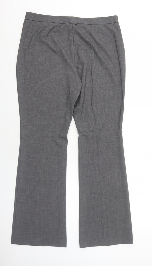 Womens UK Size 14 Marks and Spencer Regular Fit Dress Pants Grey Trousers