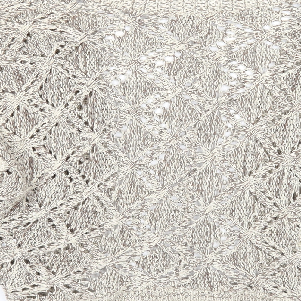 Look Womens Beige V-Neck Cotton Cardigan Jumper Size 12