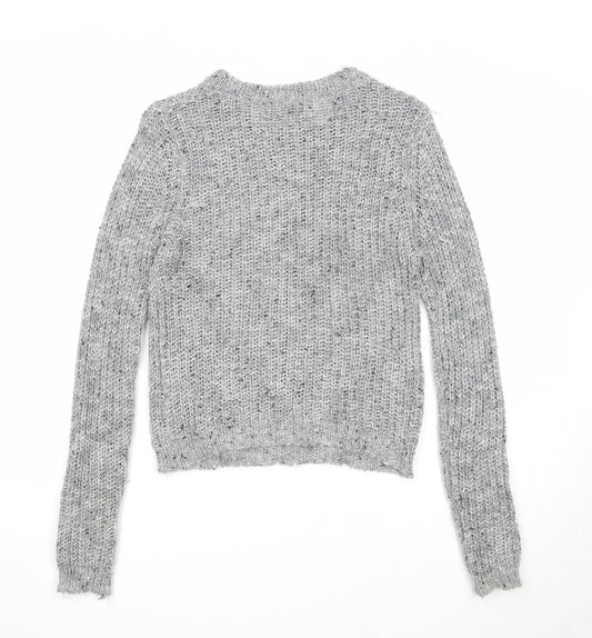 Womens UK Size XS Divided Grey Pullover Jumper