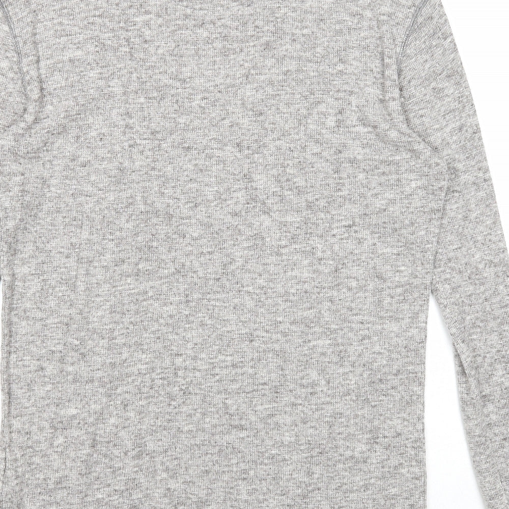 F&F Mens Grey Round Neck Cotton Pullover Jumper Size S Long Sleeve