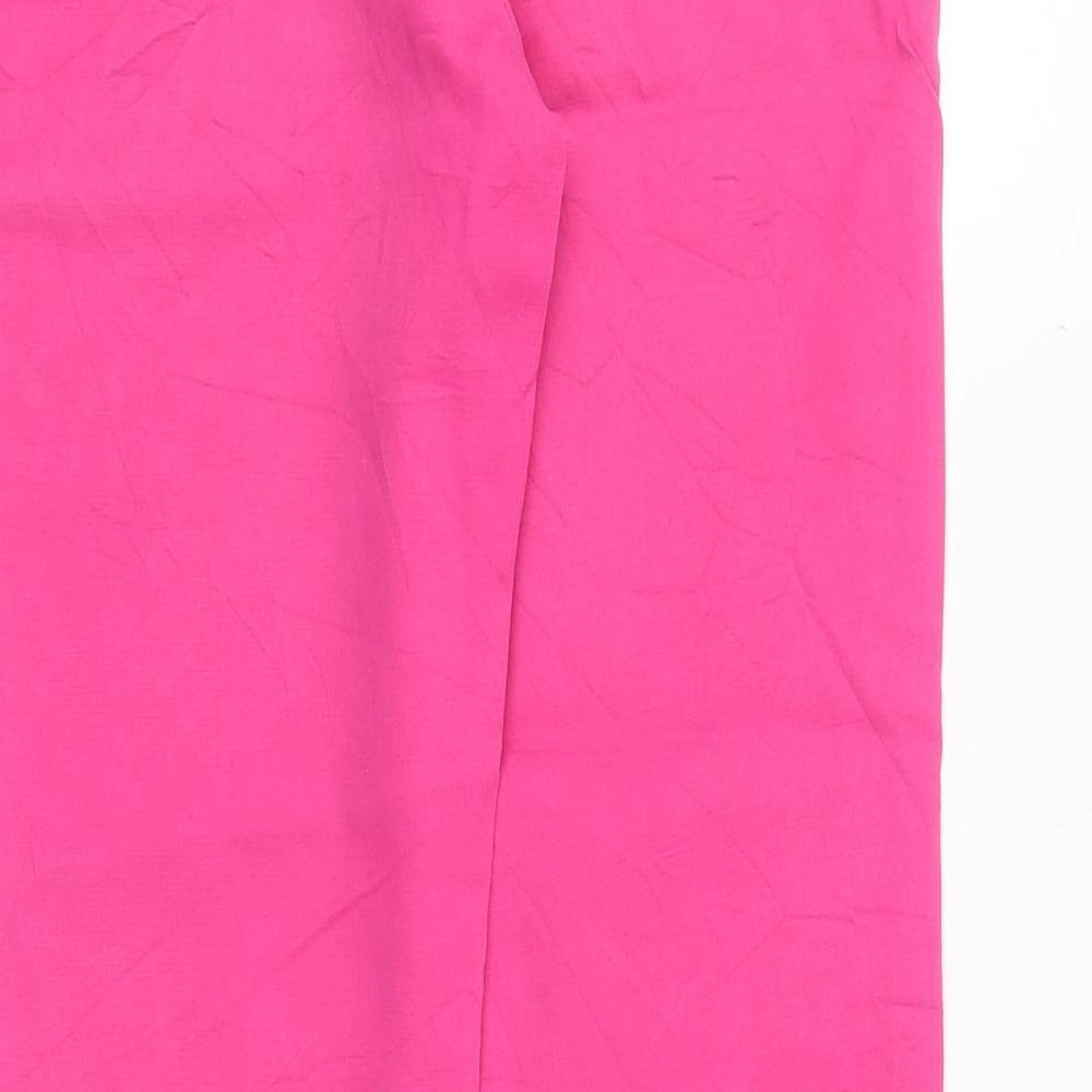RESERVED Womens Pink Polyester Chino Trousers Size 8 Regular Zip
