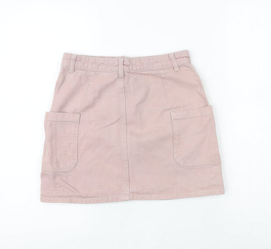 BDG Womens Pink Cotton Cargo Skirt Size XS Button