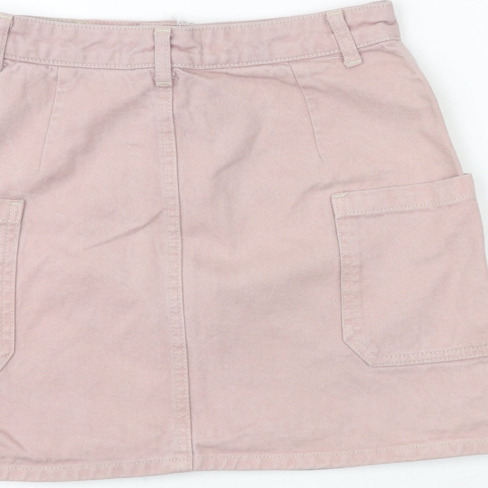 BDG Womens Pink Cotton Cargo Skirt Size XS Button