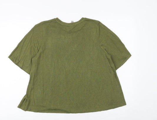 Womens UK Size 4 ASOS Green Basic T-Shirt