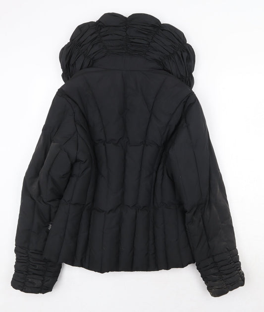 Womens UK Size S Per Una Black Quilted Coat