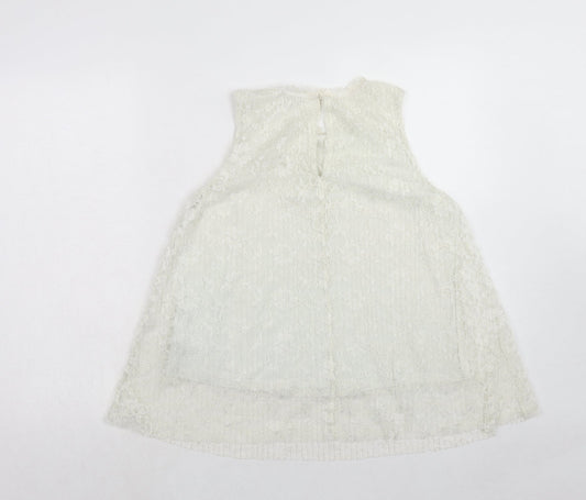 Womens UK Size S H&M Ivory Basic Tank