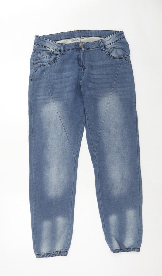 Womens UK Size 12 Blue Motion Regular Fit Straight Blue Jeans