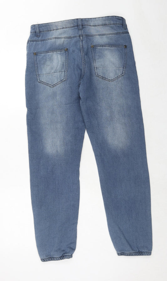 Womens UK Size 12 Blue Motion Regular Fit Straight Blue Jeans