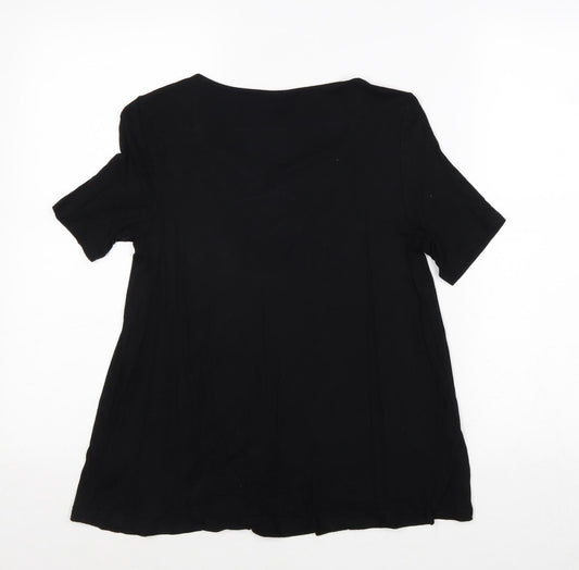 Womens UK Size 6 Topshop Black Basic Blouse