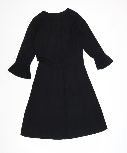 Dorothy Perkins Womens Black Viscose Fit & Flare Size 8 Round Neck Pullover