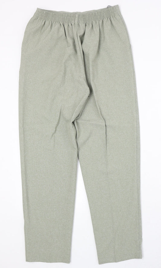Classic Womens Grey Polyester Trousers Size 10 Regular