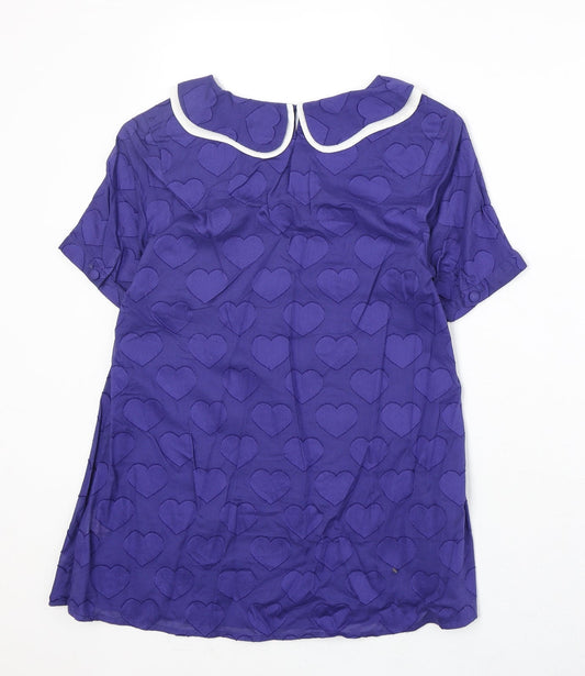 Womens UK Size 10 Preworn Blue Basic Blouse