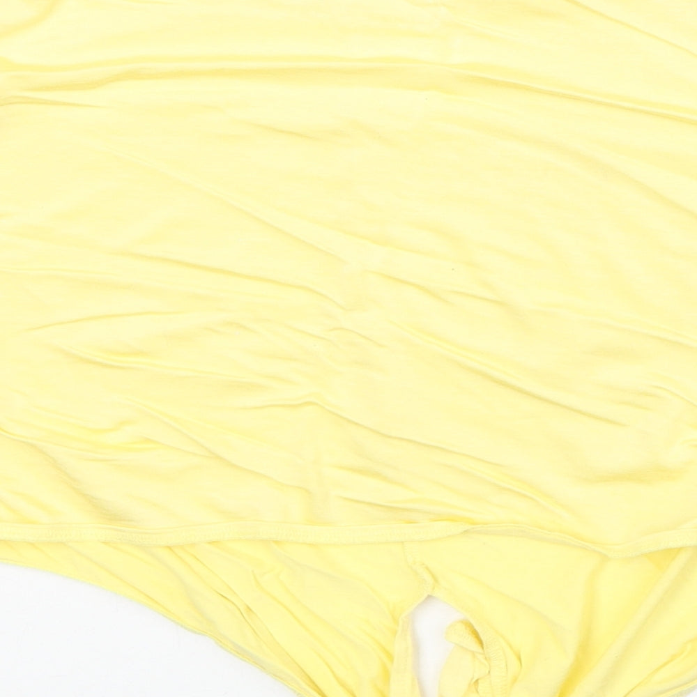 FOREVER 21 Womens Yellow Cotton Basic T-Shirt Size L Round Neck