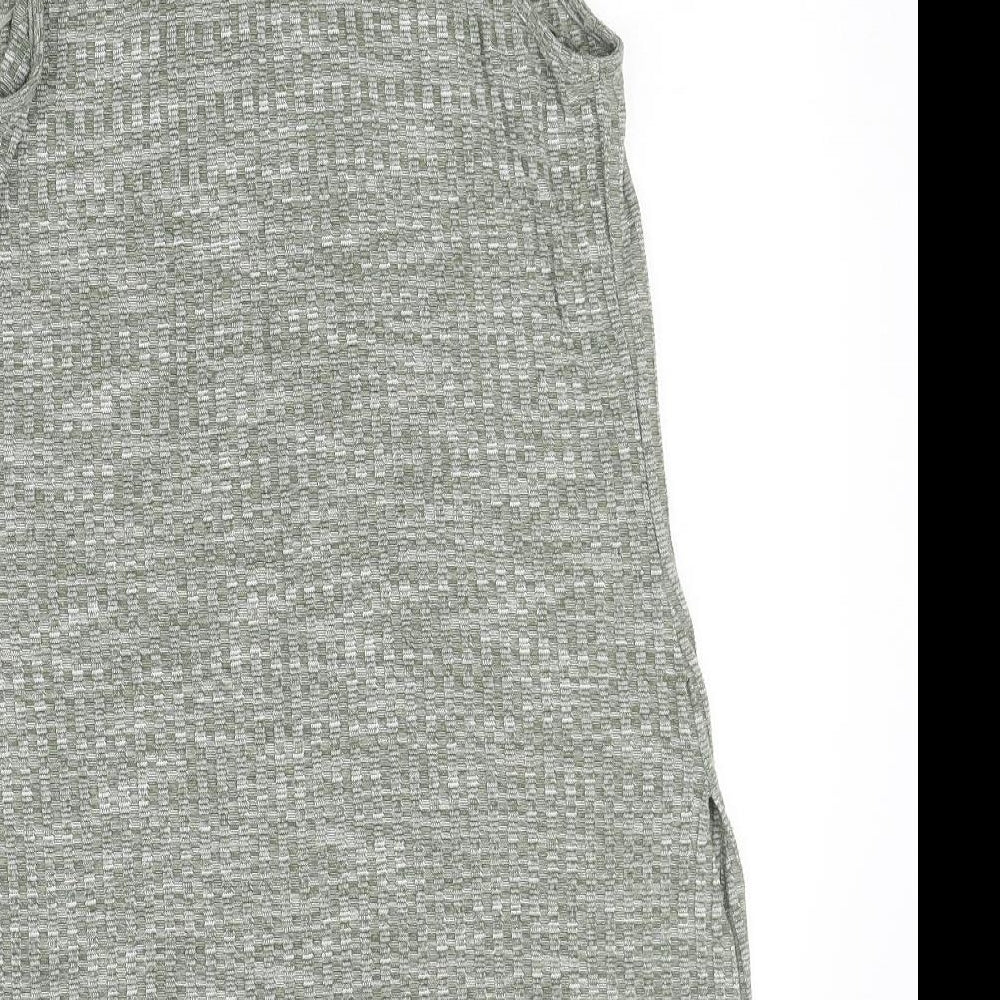 Papaya Womens Green Polyester Basic Tank Size 10 Square Neck