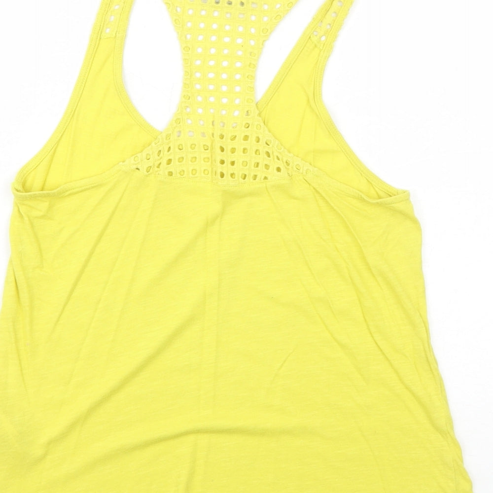 Womens UK Size 10 New Look Yellow Basic Tank