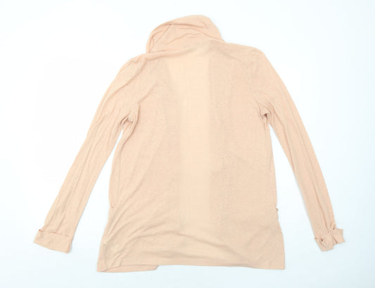 FOREVER 21 Womens Pink Collared Polyester Cardigan Jumper Size M - Open