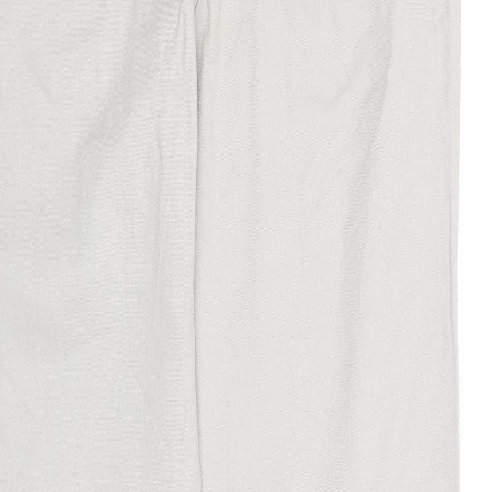 Fashion Concept Womens Grey Cotton Trousers Size 12 Regular Zip