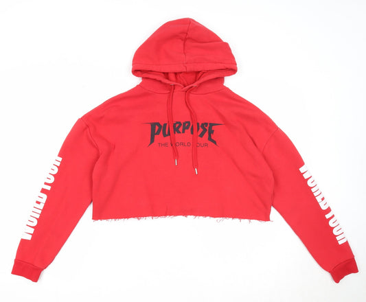 Womens UK Size S Divided Red Pullover Hoodie