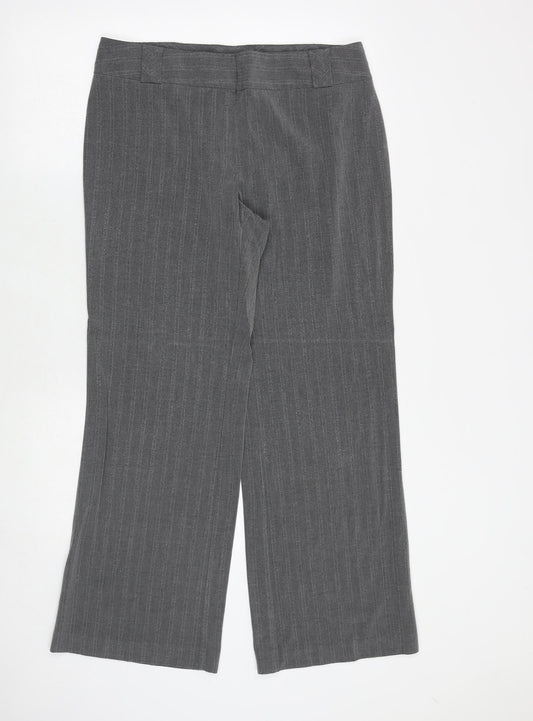 Womens UK Size 14 Marks and Spencer Regular Fit Dress Pants Grey Trousers
