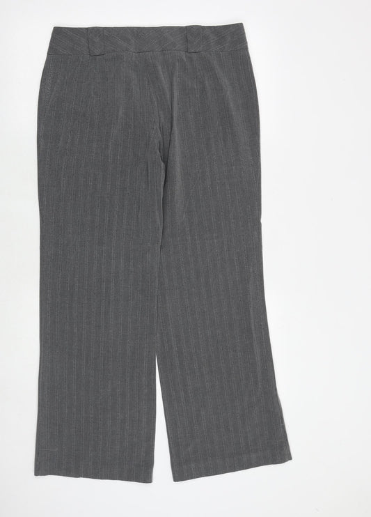 Womens UK Size 14 Marks and Spencer Regular Fit Dress Pants Grey Trousers