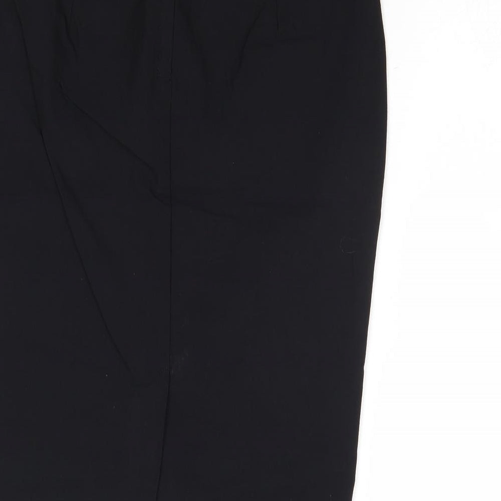 New Look Womens Black Viscose A-Line Skirt Size 10 Zip