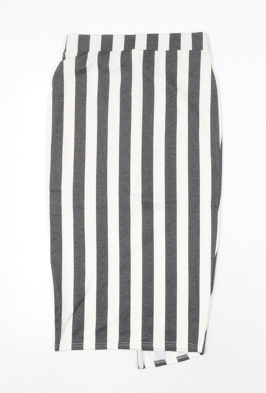 Miss Selfridge Womens Multicoloured Striped Polyester A-Line Skirt Size 6
