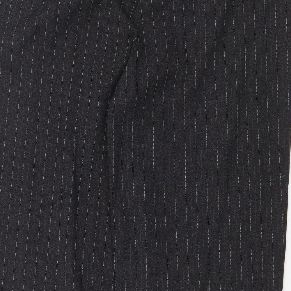 David Emmanuel Womens Grey Striped Polyester Dress Pants Trousers Size 14 Regular Zip