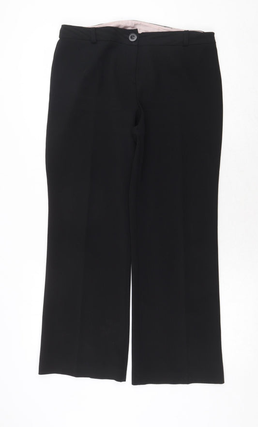 Womens UK Size 12 Dorothy Perkins Regular Fit Black Trousers