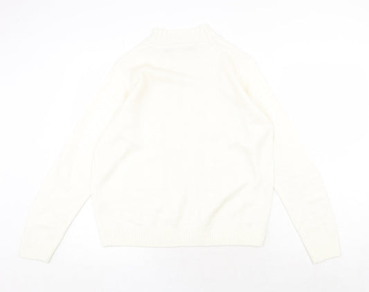 Womens UK Size 14 EWM White Pullover Jumper