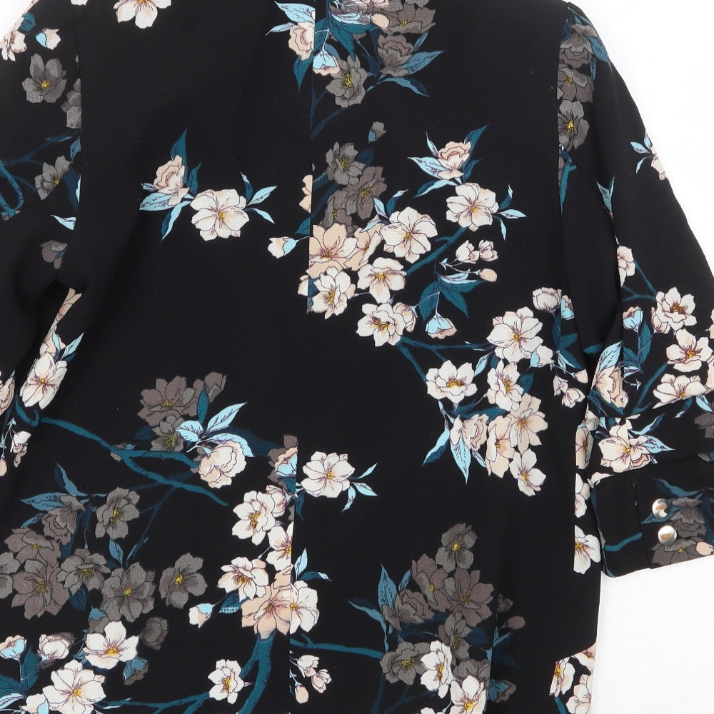Peacocks Womens Black Floral Jacket Blazer Size 8