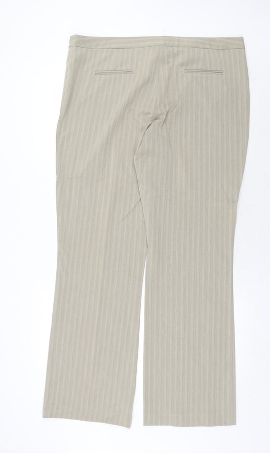 Womens UK Size 40 in South Regular Fit Dress Pants Beige Trousers